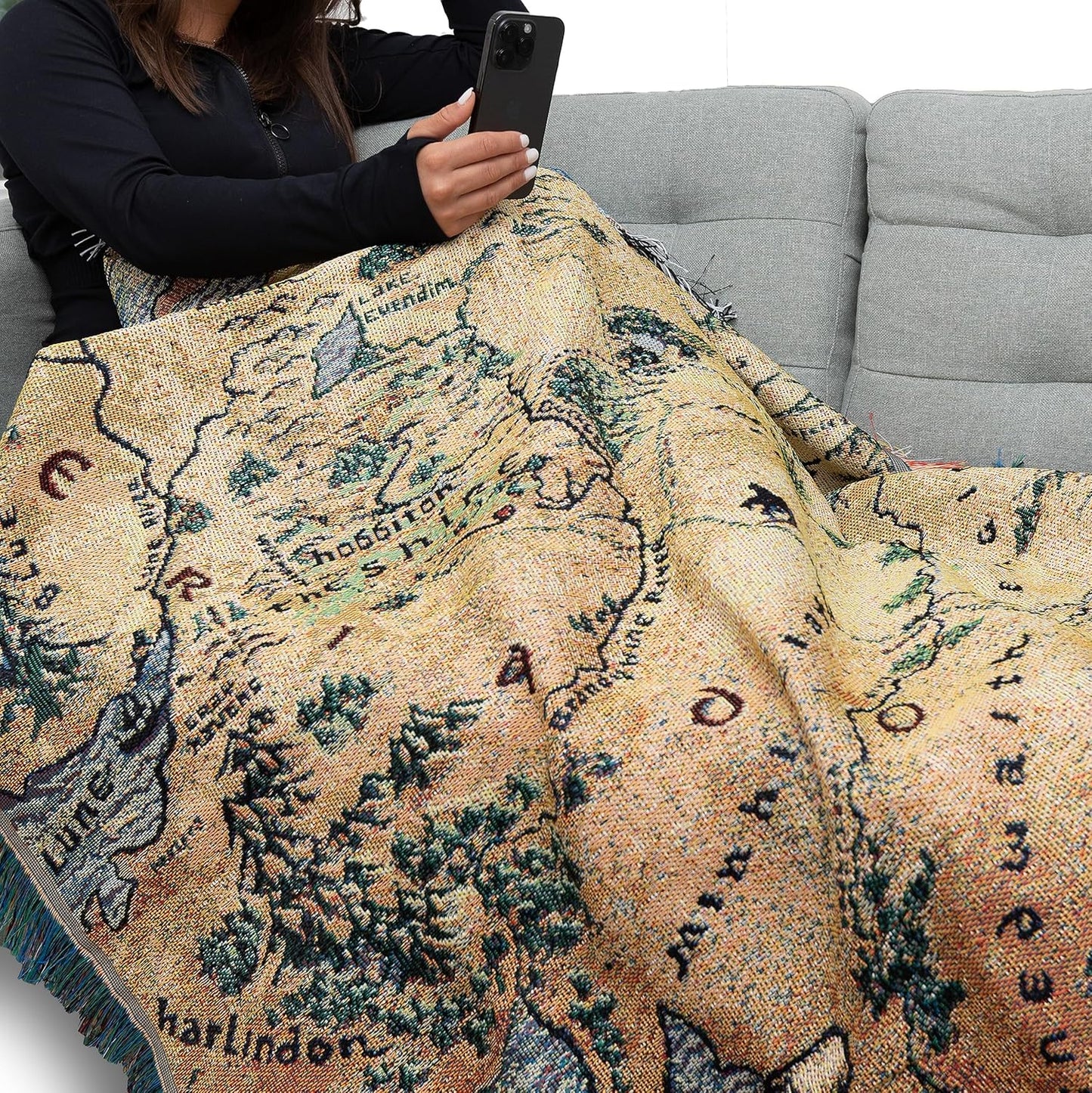 100% Wool Hand Made Middle Earth Blanket