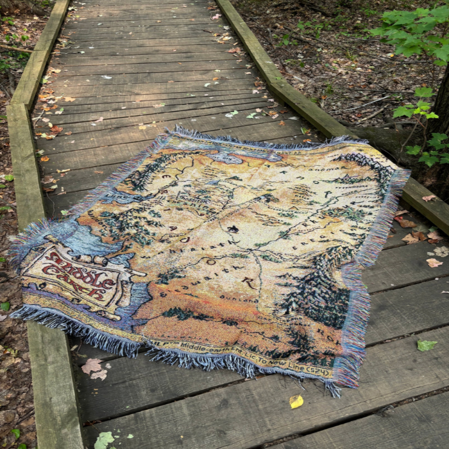 100% Wool Hand Made Middle Earth Blanket