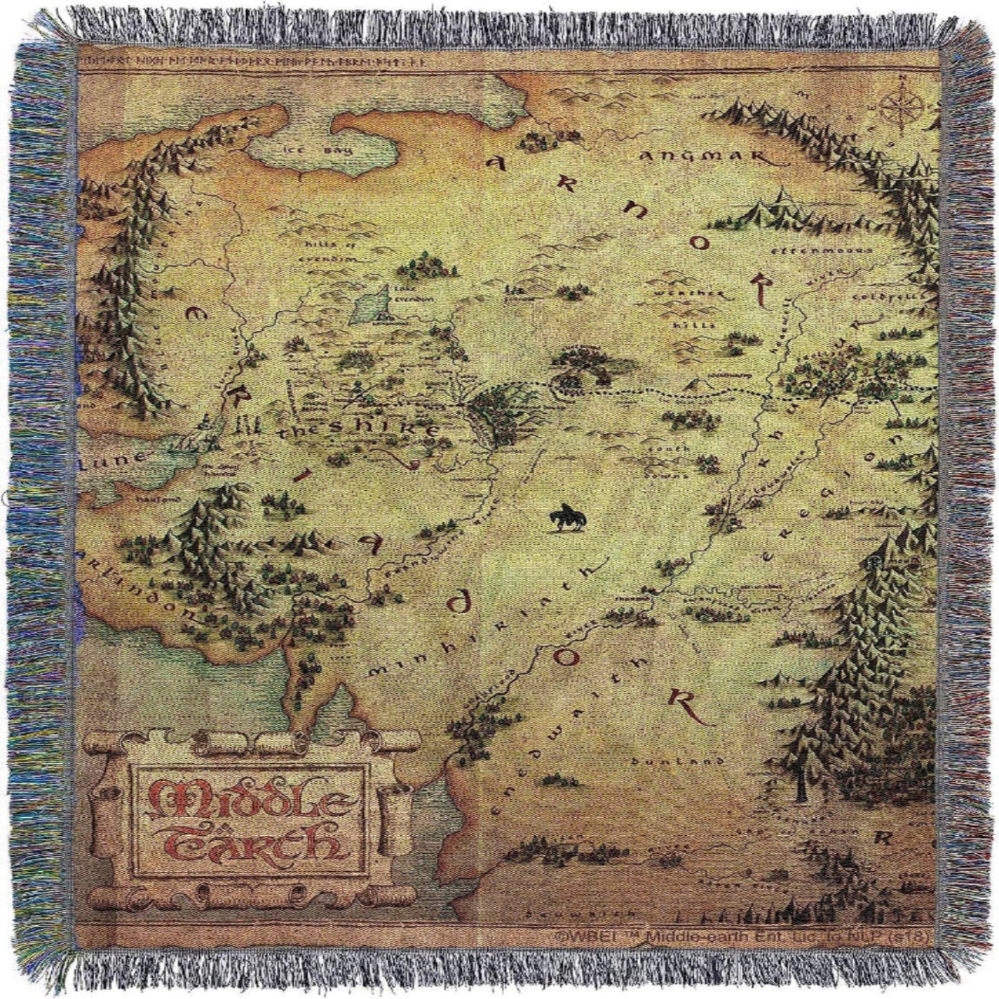 100% Wool Hand Made Middle Earth Blanket